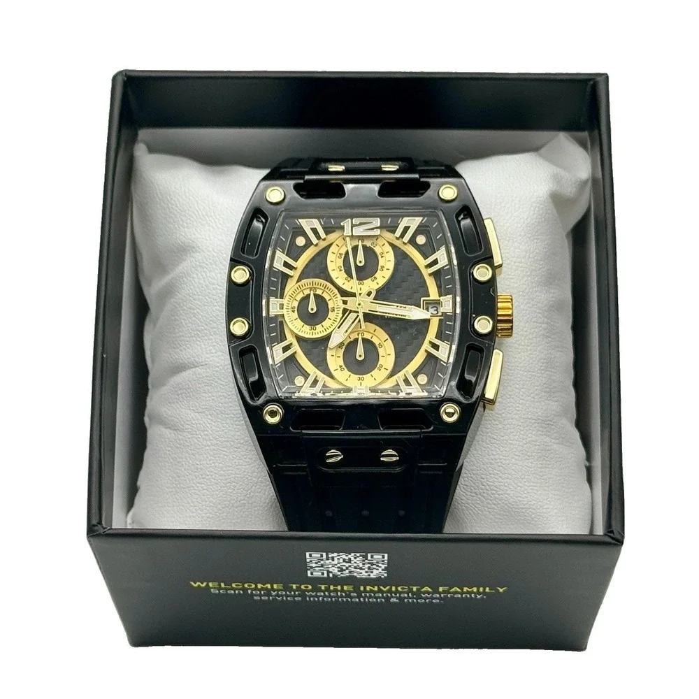 Invicta S1 Rally 70148 42mm Allogrip Chronograph Black Gold Men's Watch